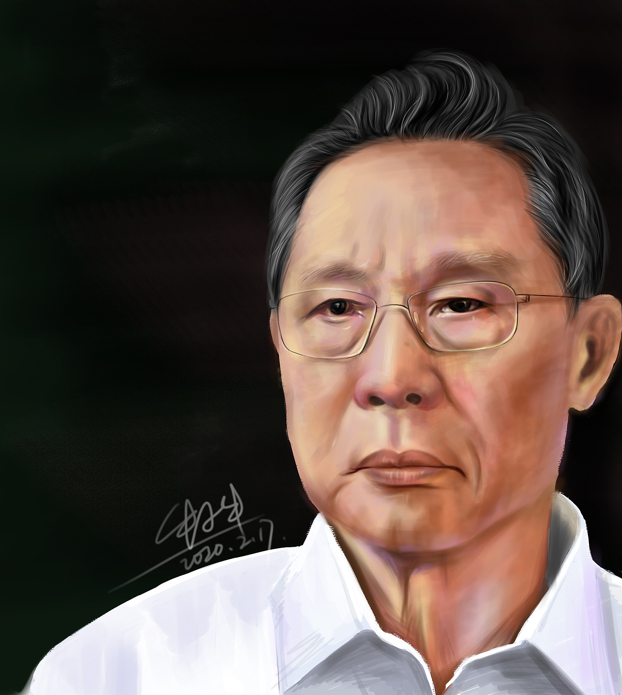 手绘钟南山院士