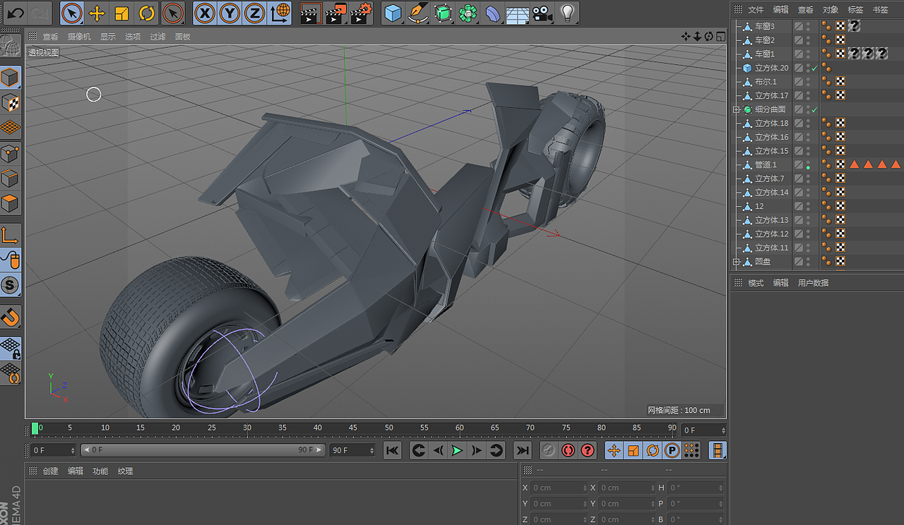 C4D蝙蝠侠车模型