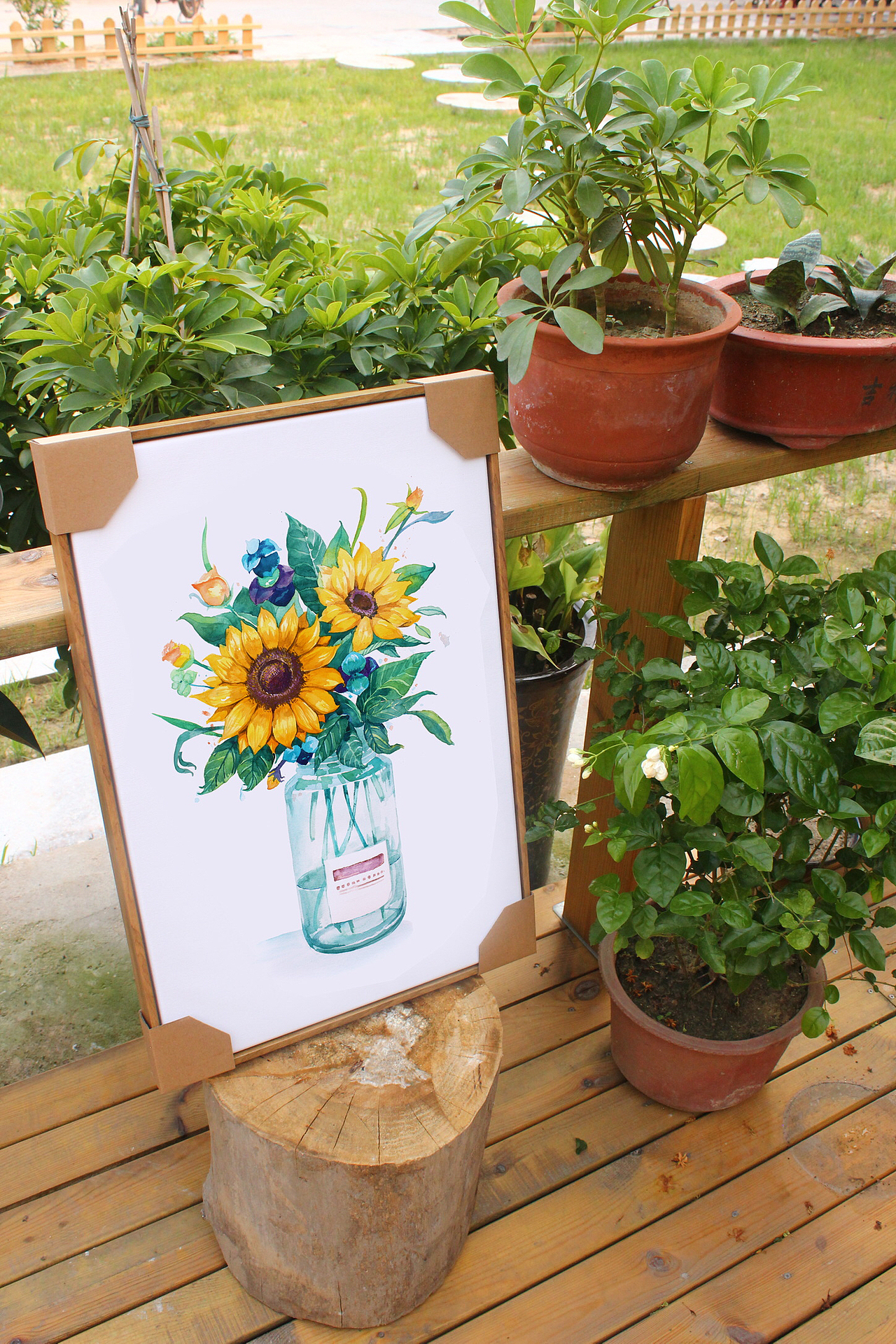 水彩清新文艺简约植物花卉