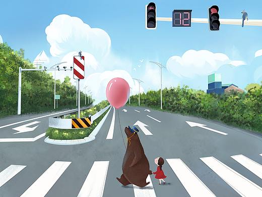 十字路口，过斑马（个人主页-ZMjk5MjgwMTI=） - 艺术插画 - 站酷设计师青草么么原创素材 - 站酷ZCOOL