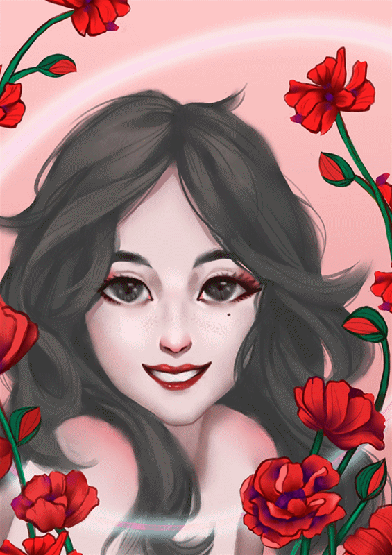 365fresh 花与少女插画 - 原创作品 - 站酷(zcool)