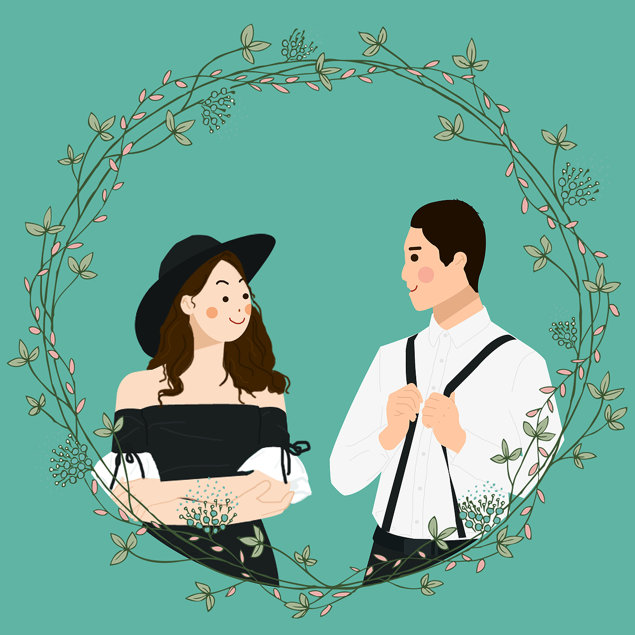 定制类婚礼请柬插画设计