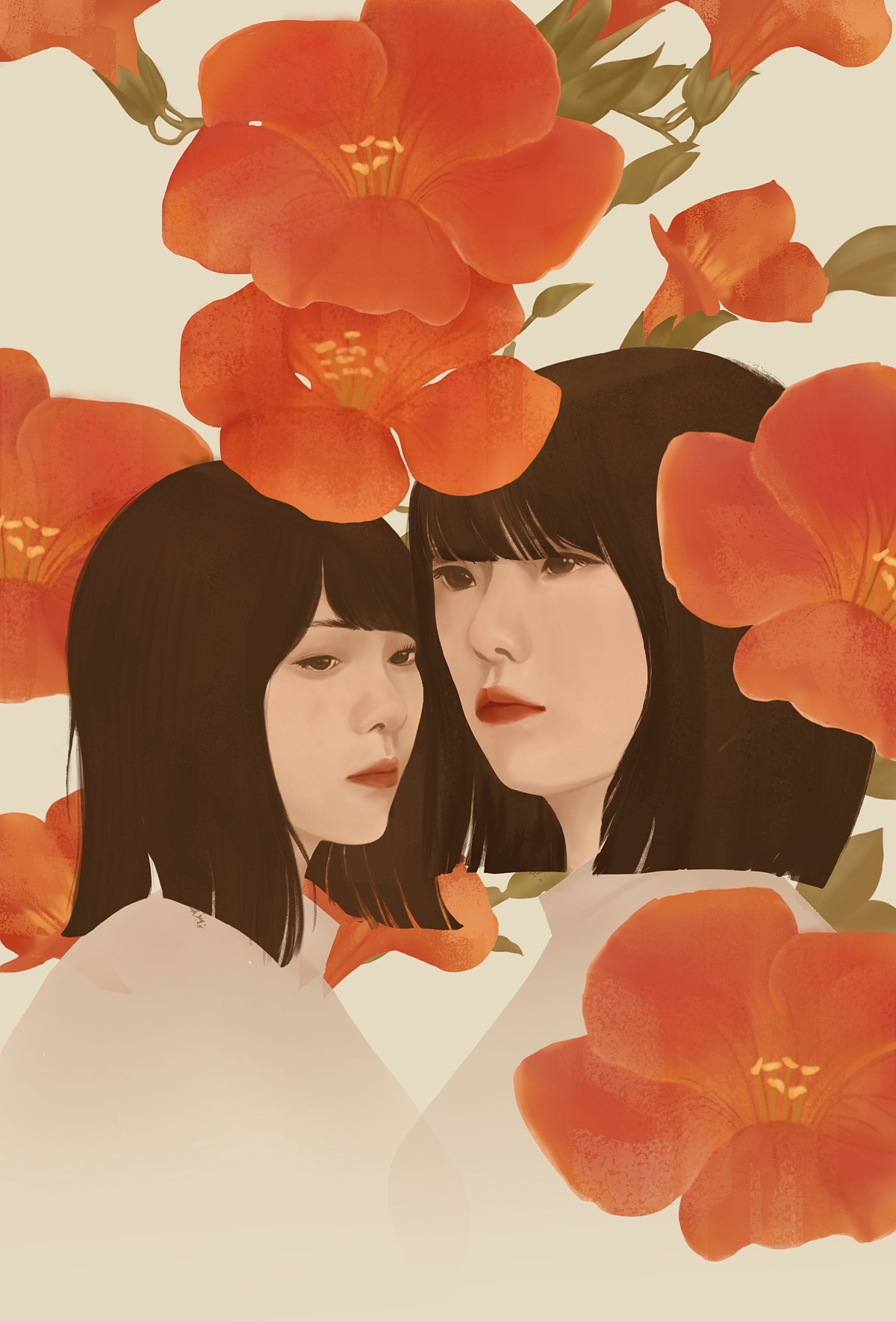 周绘插画双生花系列