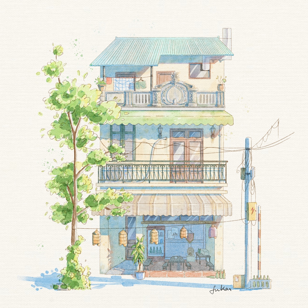 procreate水彩|淡彩小房子11-20