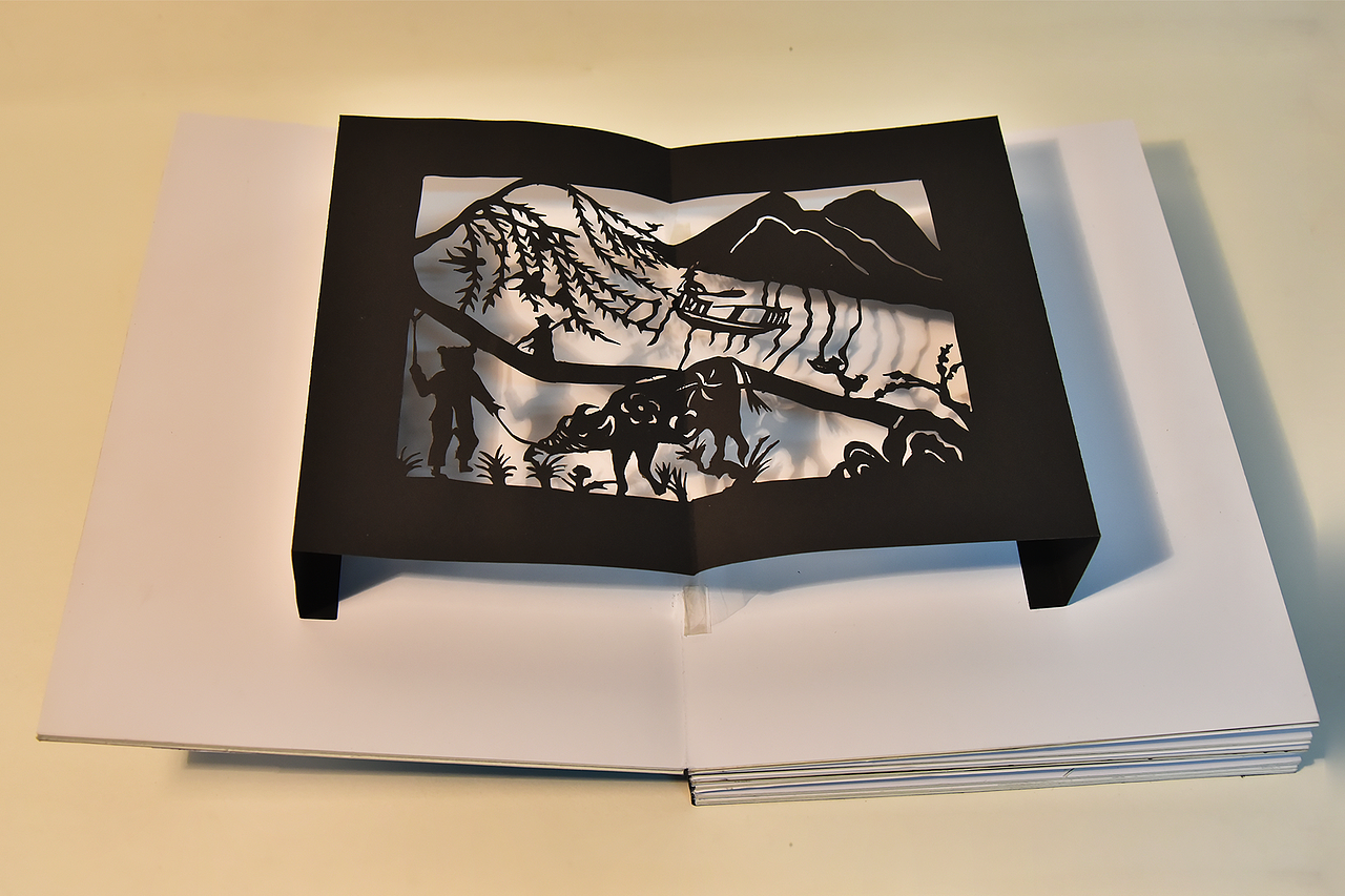 画卷样式制作,给人一种身临其境的感觉,人物栩栩如生,远山近景别有一