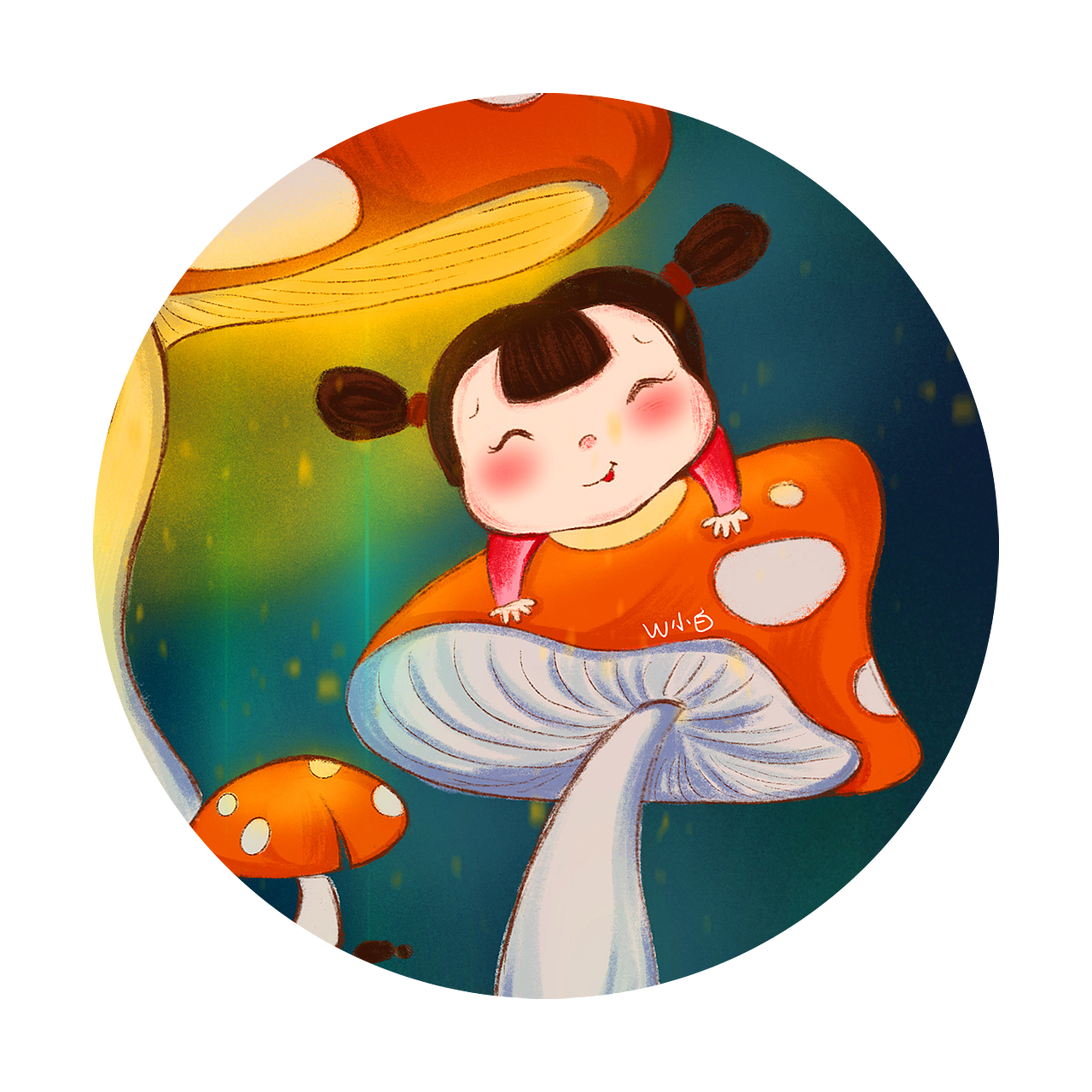 采姑娘的小蘑菇（图ZMTk5OTc1NzUy） - 儿童插画 - 站酷设计师MIL王小白原创素材 - 站酷ZCOOL