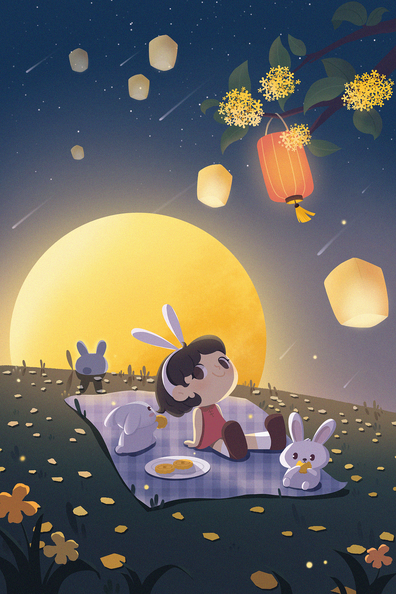 中秋节（图ZMjY4MzgxNjcy） - 儿童插画 - 站酷设计师一只蛋蛋卷原创素材 - 站酷ZCOOL