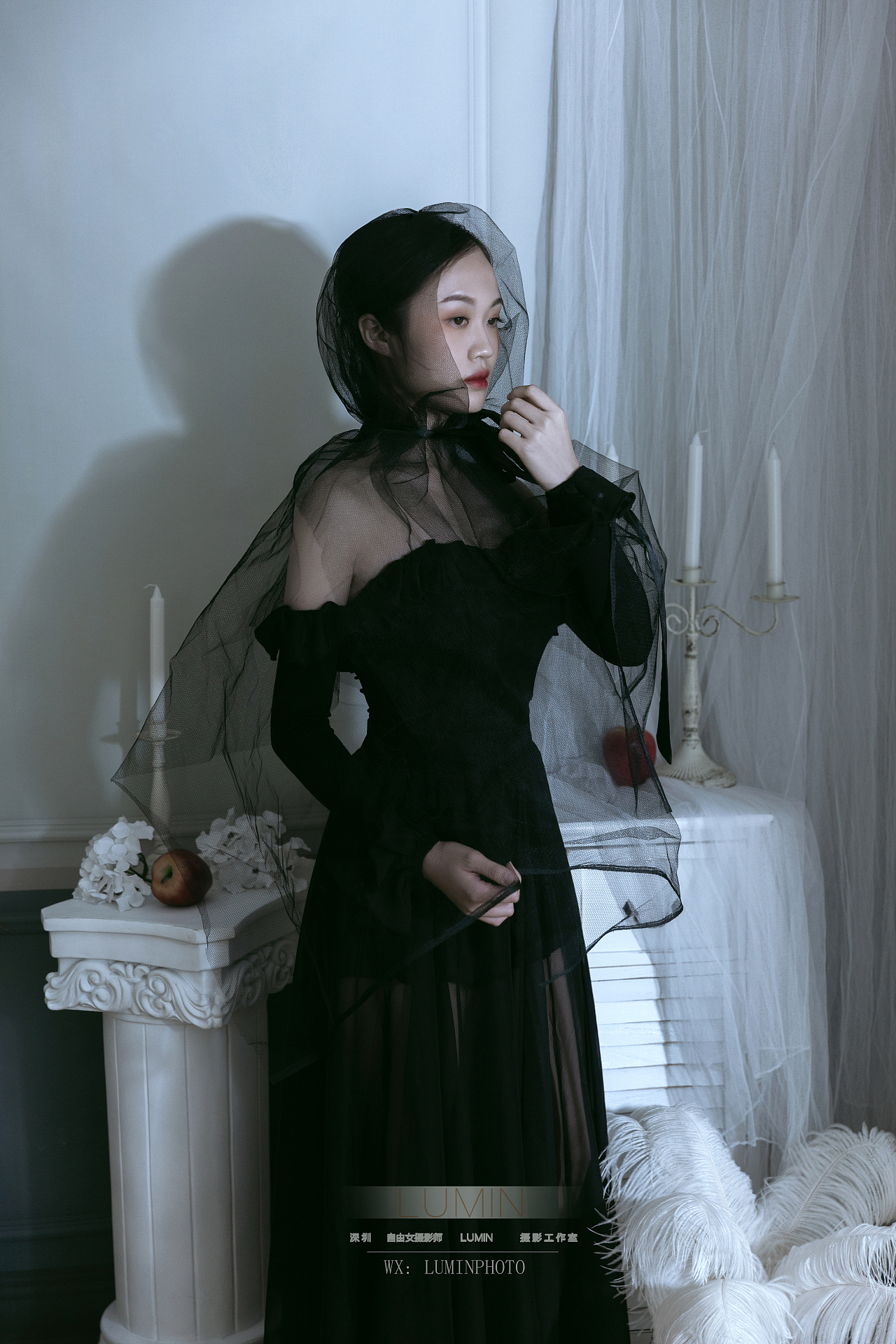 深圳约拍 暗黑风格黑色婚纱写真 情绪