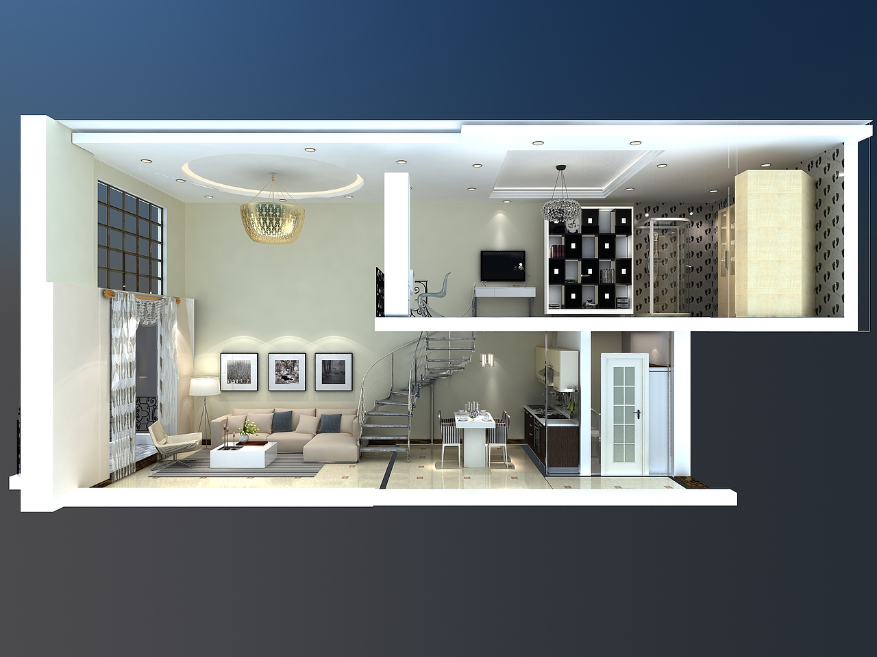 LOFT复式青年公寓（万达广场）（图ZMTk2NzU1NTI=） - 家装设计 - 站酷设计师李宗策原创素材 - 站酷ZCOOL