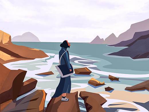 海边女孩（个人主页-ZMzc3NDU3NzI=） - 创作习作 - 站酷设计师五木design原创素材 - 站酷ZCOOL