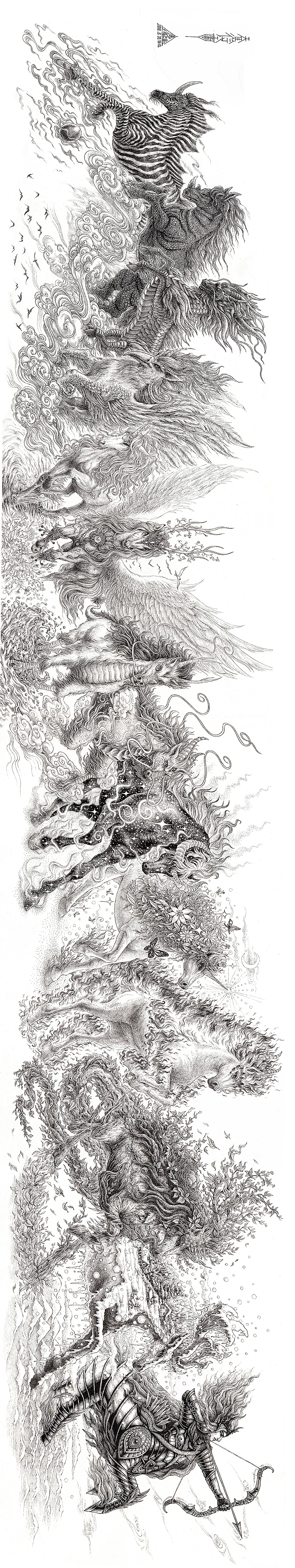 《天马行空图》傅淳强手绘作品