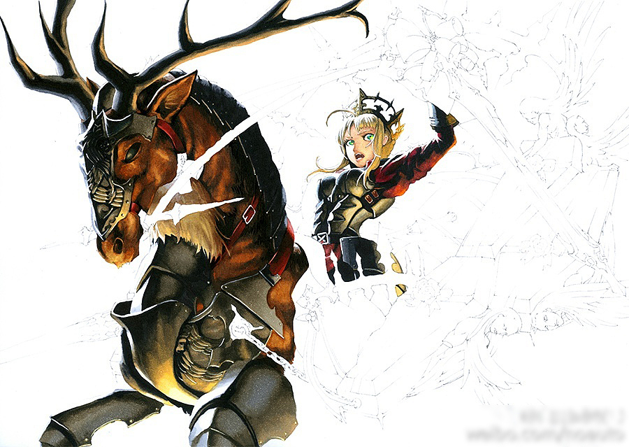 马克笔手绘作品-《骑士王的祝福》