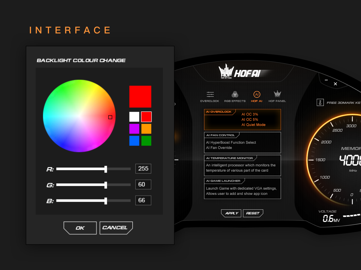hof ai 电脑超频软件|ui|软件界面|九里荷塘 - 原创作品 - 站酷