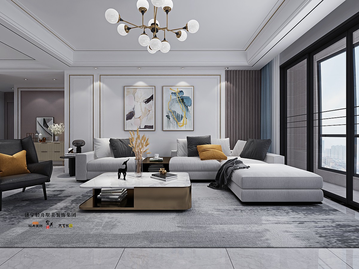 济宁睿湖印象 D2户型156平米 现代轻奢装修设计方案
