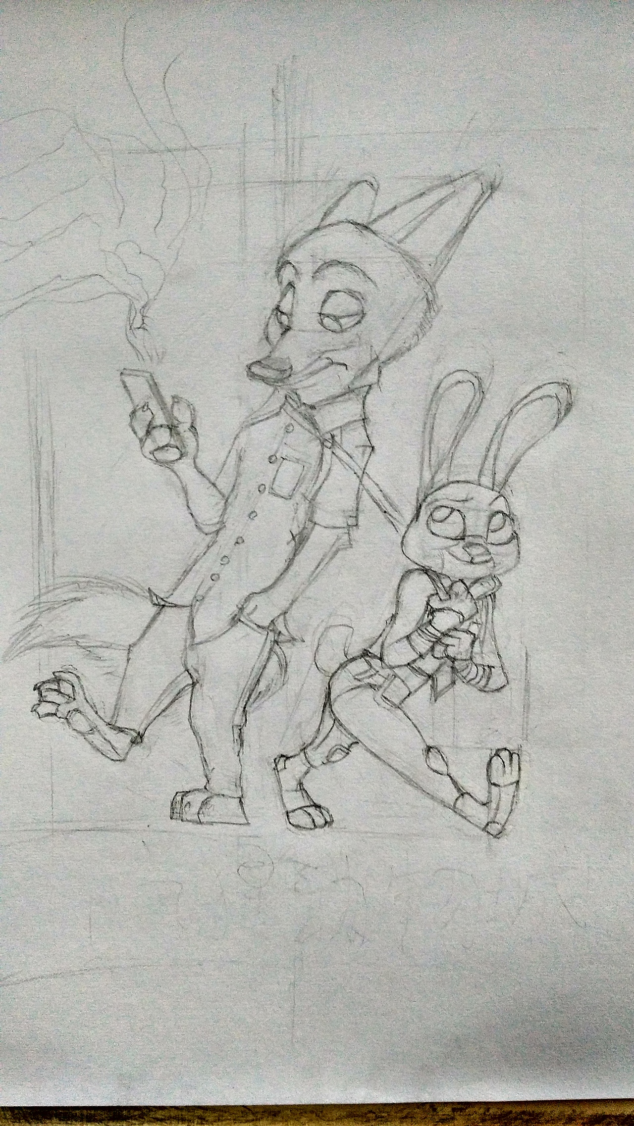 彩铅手绘疯狂动物城