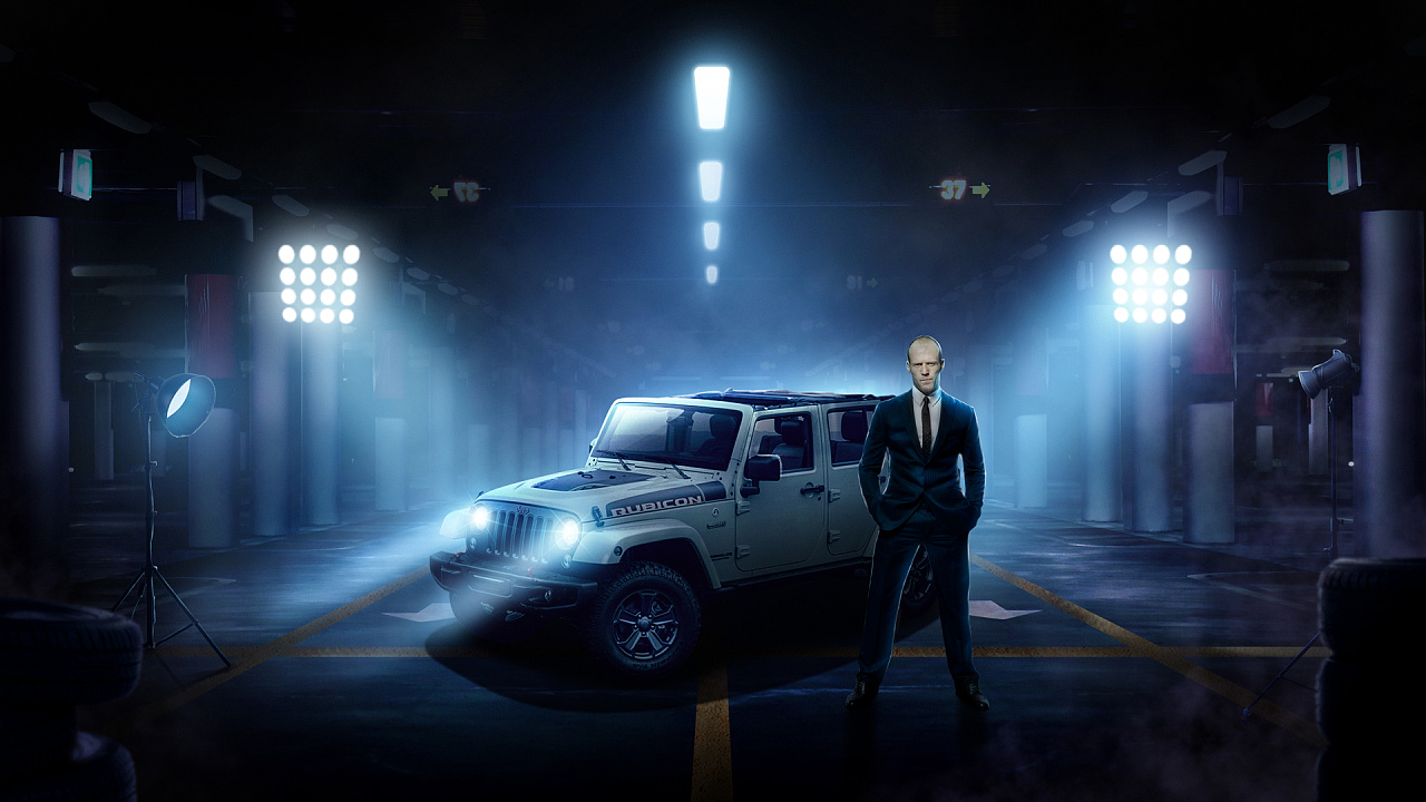 牧马人汽车海报合成