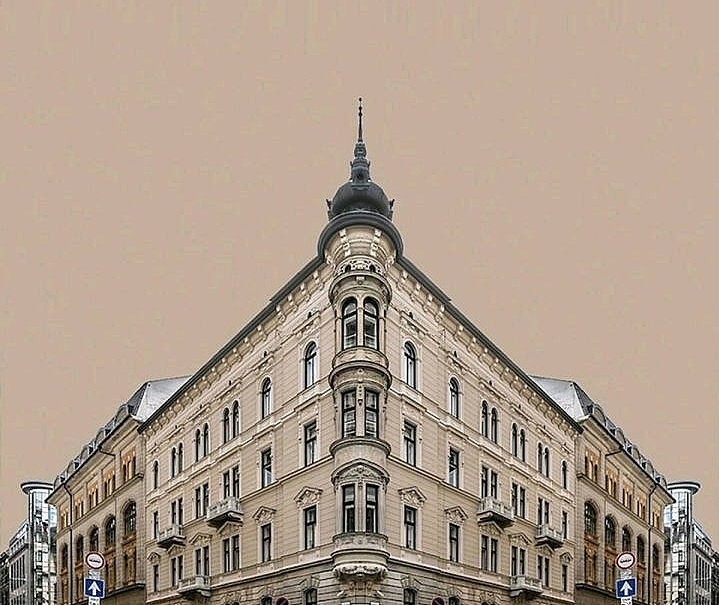 欧式街道拐角楼的设计