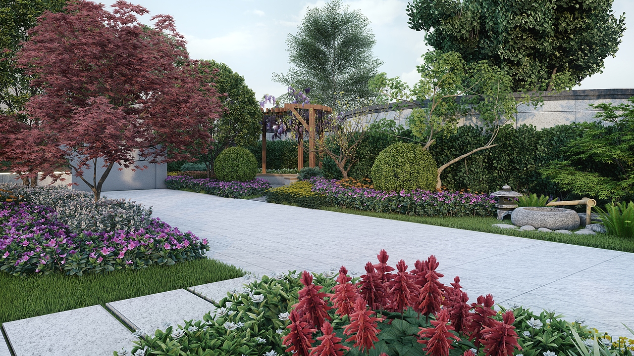 LUMION效果图 庭院