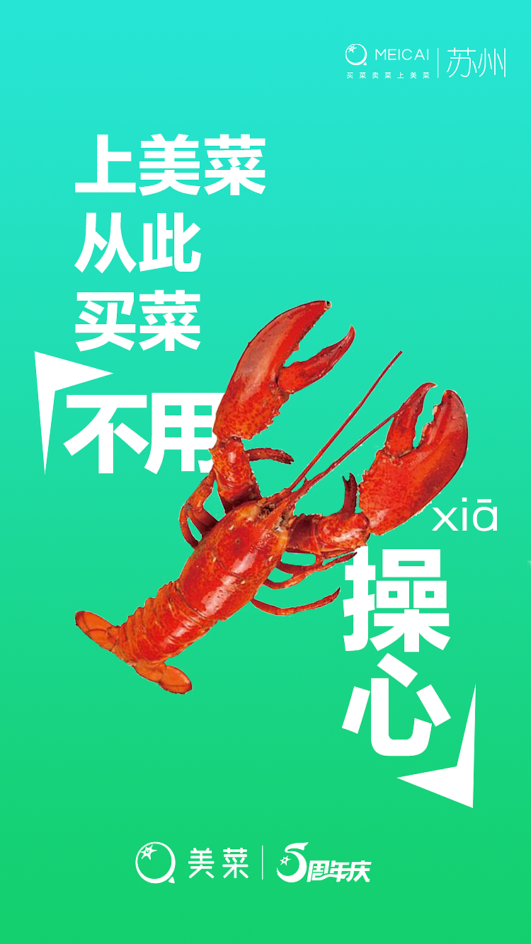 美菜五周年宣传海报