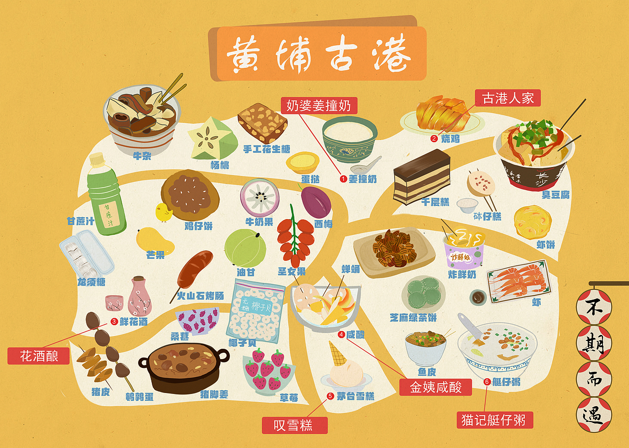 黄埔古港手绘地图