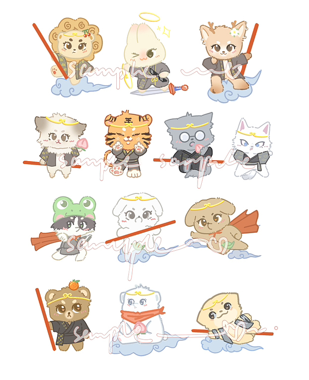 seventh super 孙悟空 立牌 国风 全员Q版 动物塑