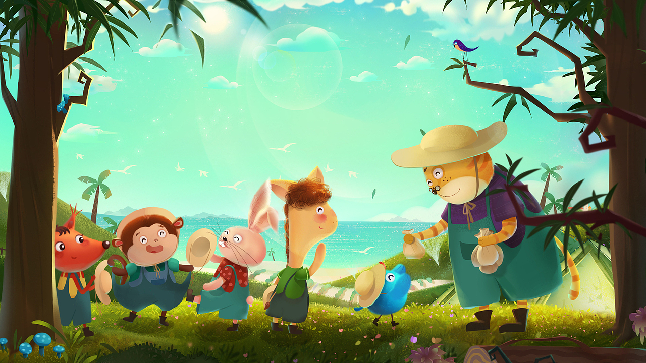 夏令营（图ZOTMyNDUxNTI=） - 儿童插画 - 站酷设计师一flower原创素材 - 站酷ZCOOL