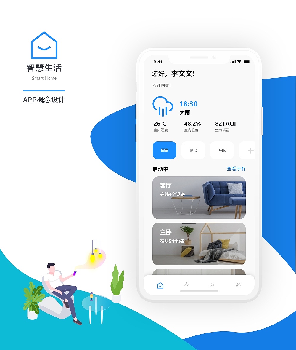智能家居之智慧生活app(adobe原型动画)