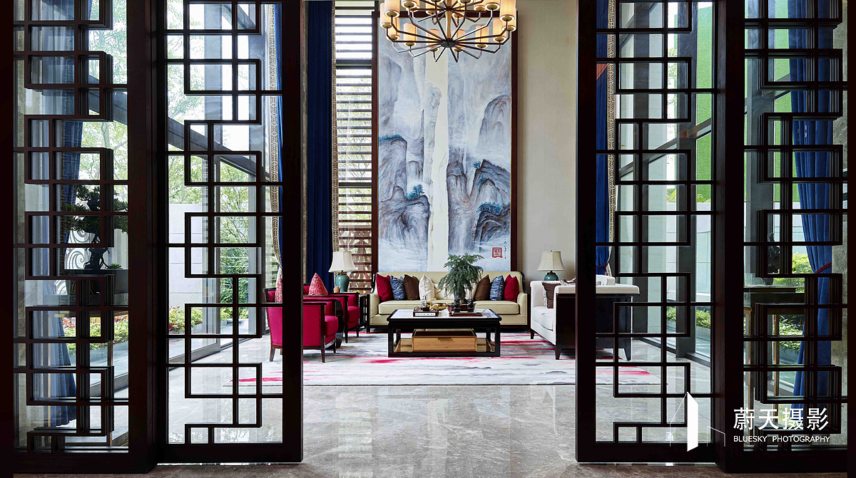 中式6.9米中空客厅