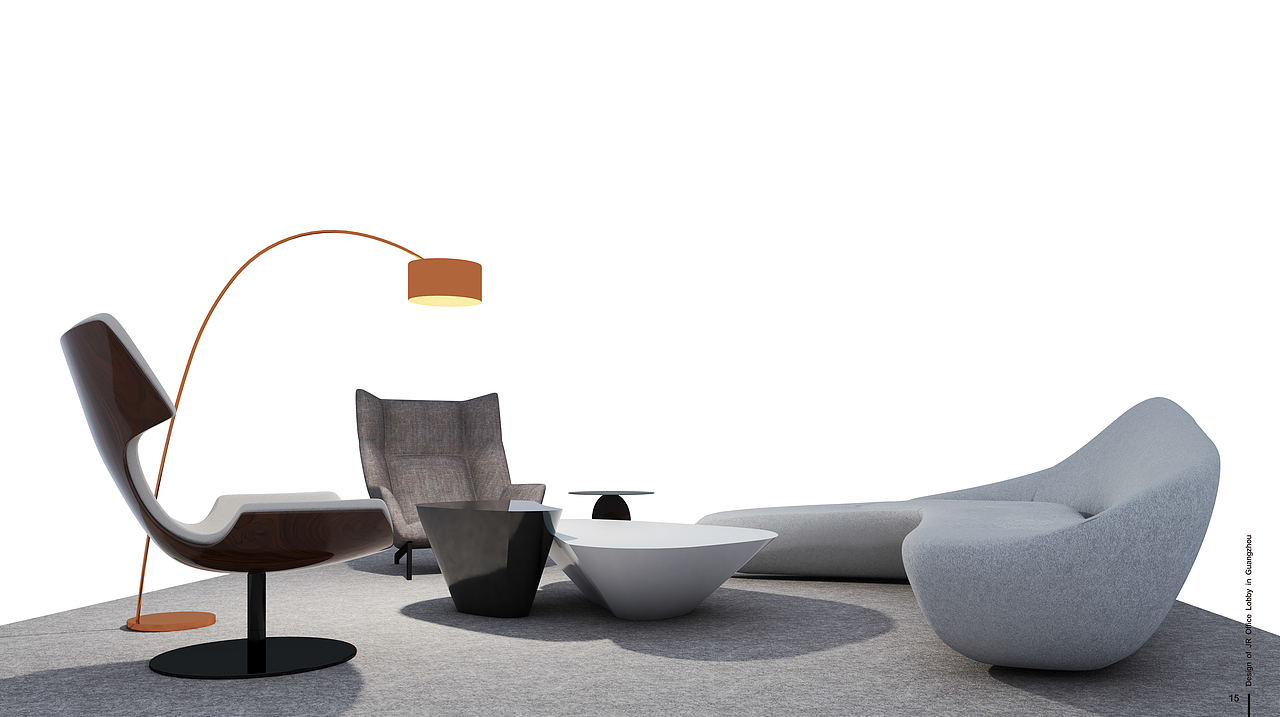 一个纯白的现代写字楼大堂设计