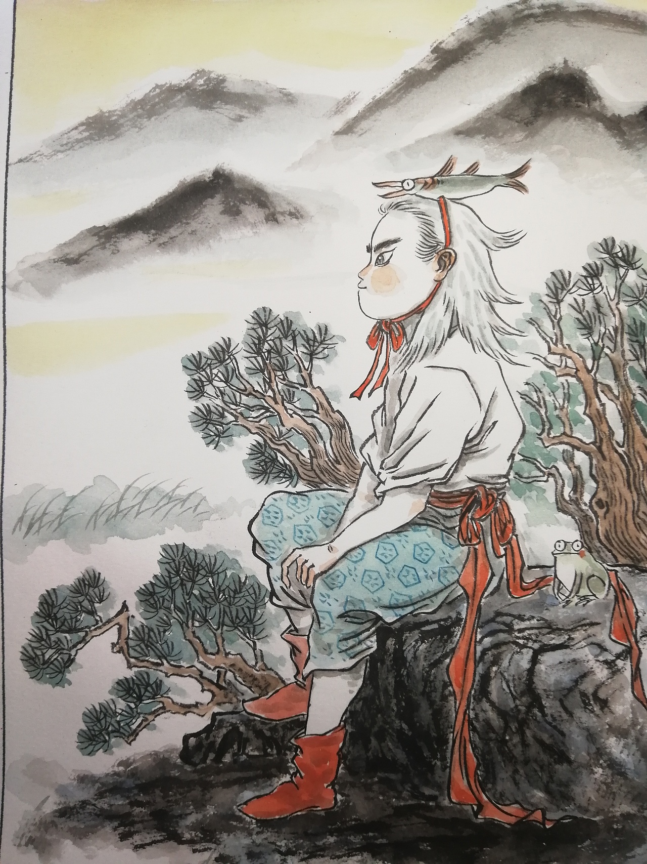 塑新斋潘纪坤手绘古风插画练习入秋