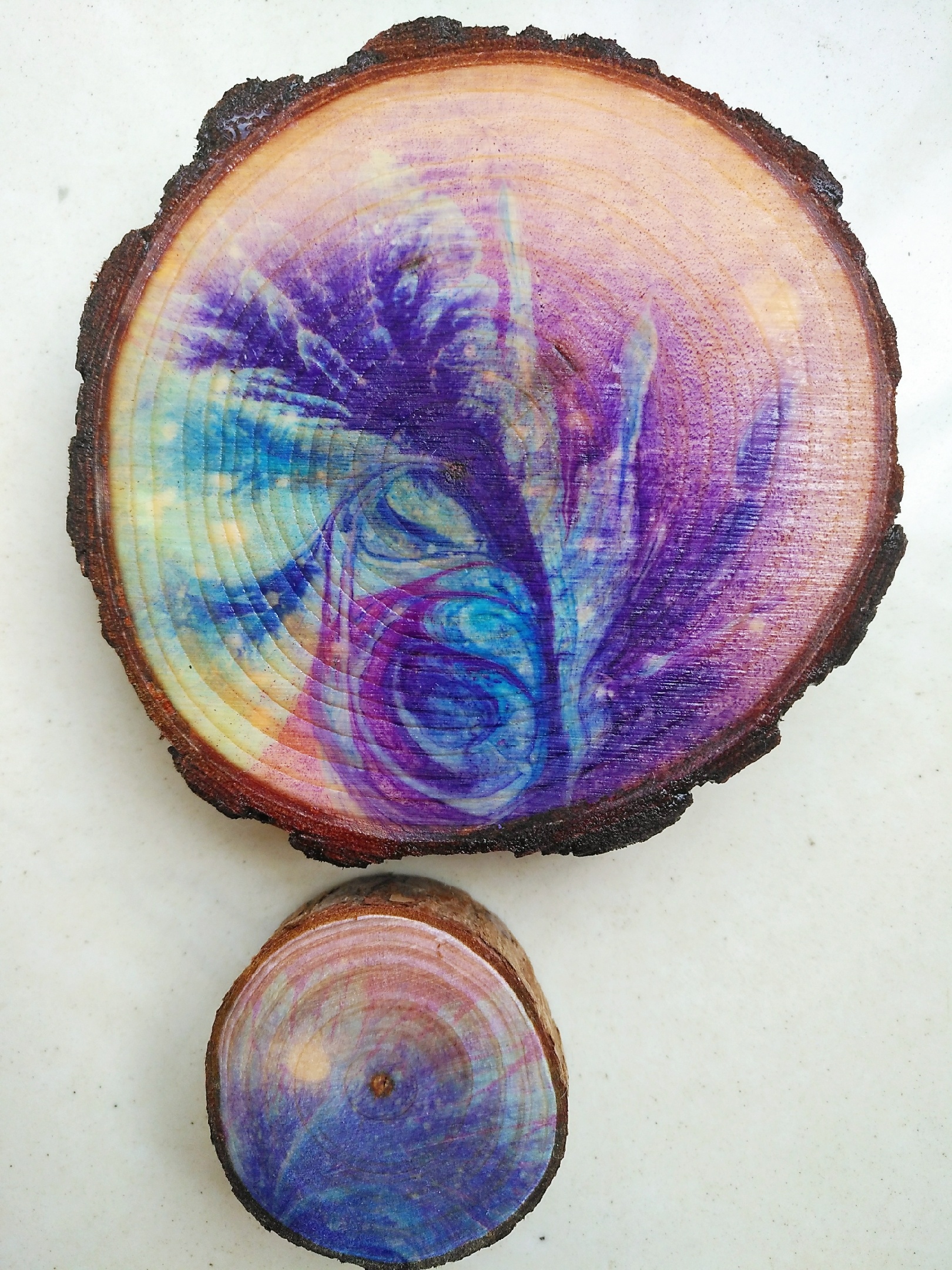 浮水画杯垫|手工艺|工艺品设计|frous - 原创作品 - 站酷 (zcool)