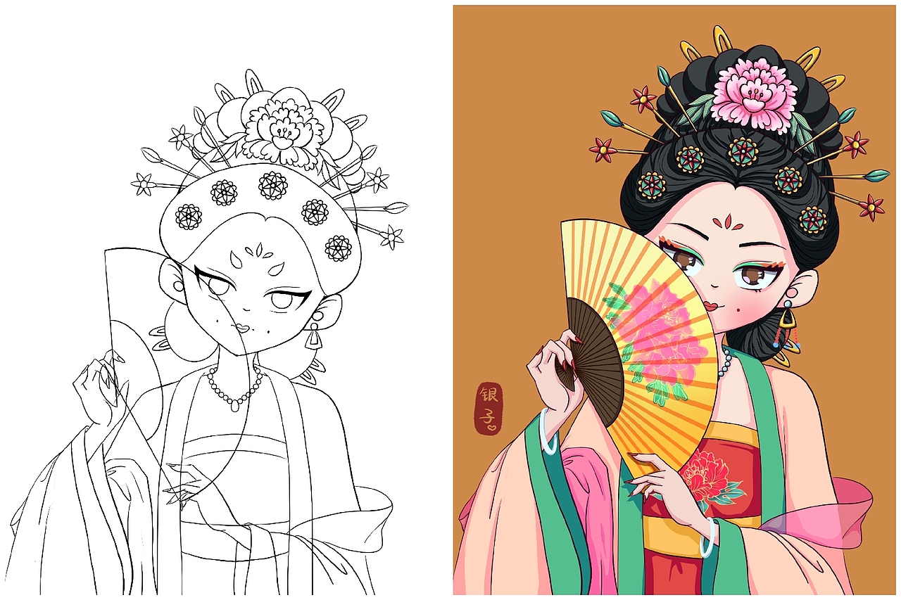 中国四大美女插画（图ZMzEyMDQ2OTIw） - 商业插画 - 站酷设计师Loly_银子原创素材 - 站酷ZCOOL