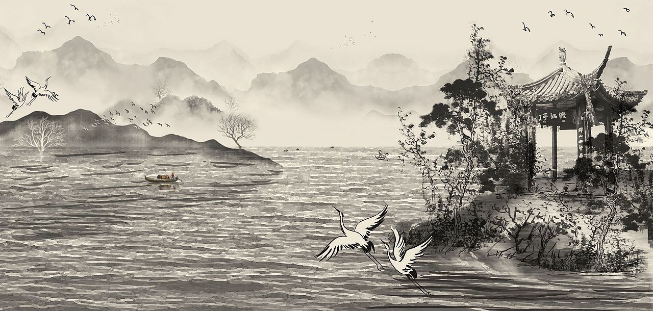 水墨意境（图ZMzE4NTk2NDAw） - 商业插画 - 站酷设计师雅韵彩绘原创素材 - 站酷ZCOOL