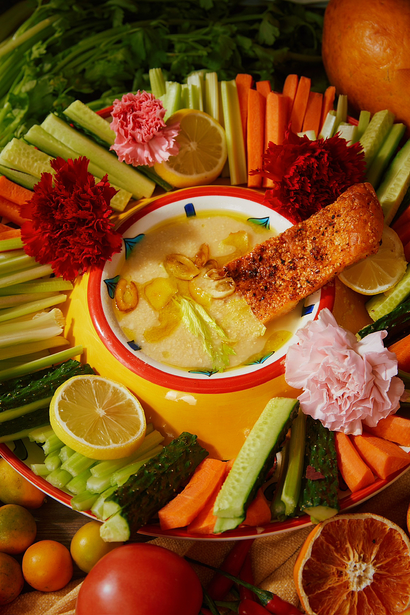 鹰嘴豆泥的盛宴 美食摄影 静物摄影