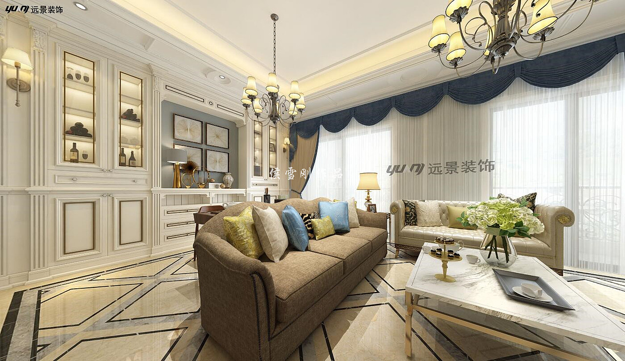 【远景装饰】礼嘉华侨城云澜叠墅装修简美风格设计案例（图ZOTU0MTQ2NDA=） - 家装设计 - 站酷设计师重庆远景装饰原创素材 - 站酷ZCOOL