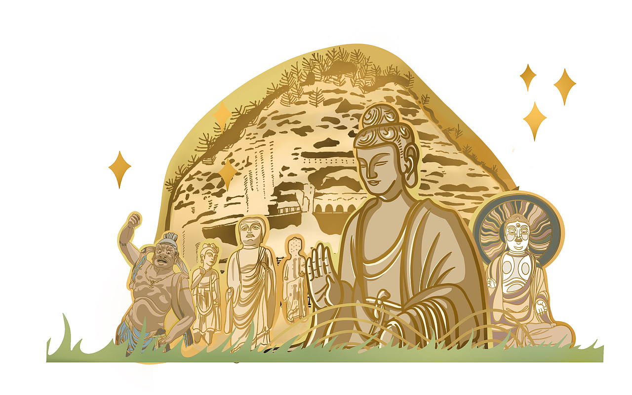 天水麦积山文创设计_苏苏的速写日记-站酷zcool