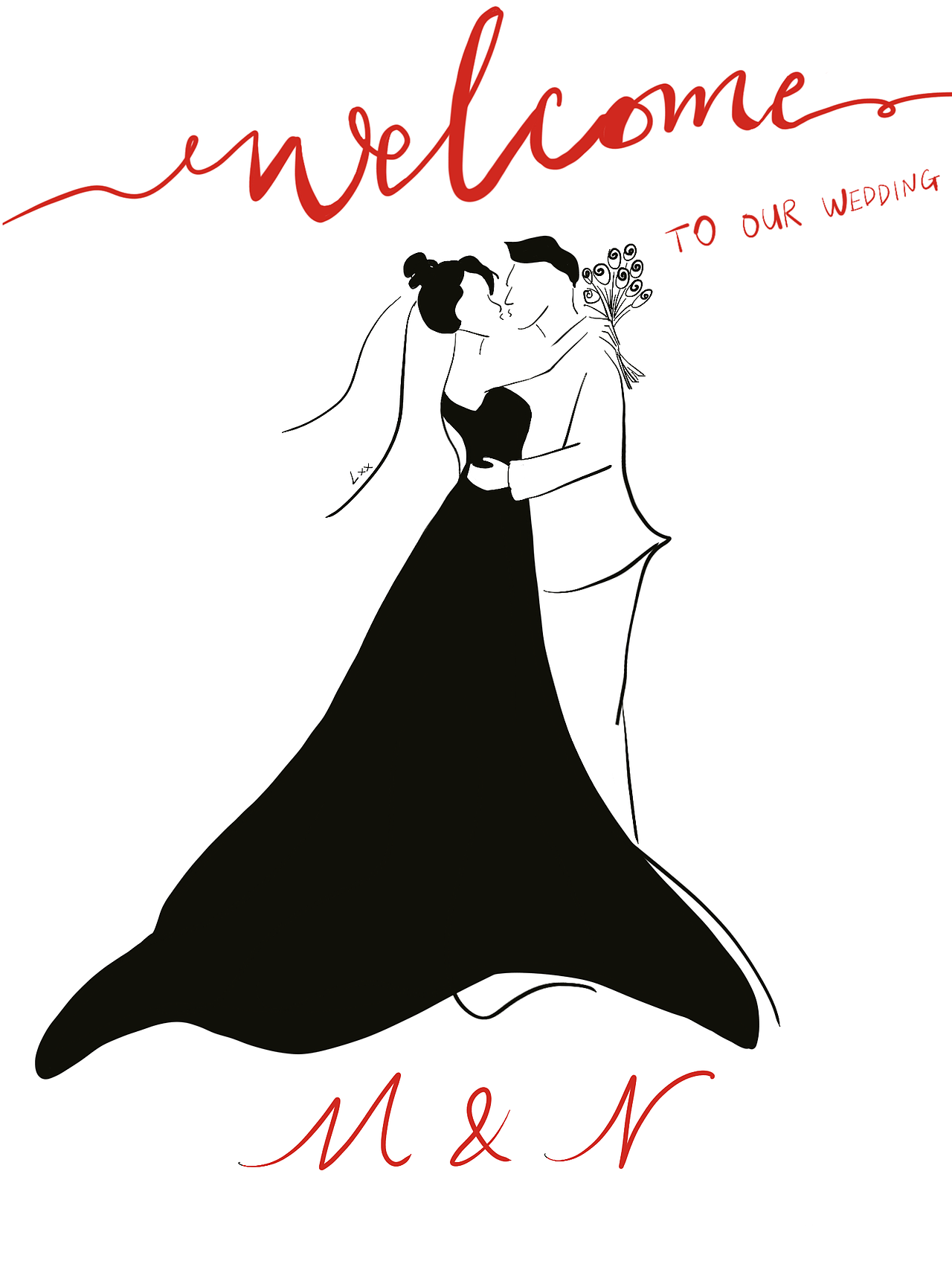 婚礼请柬手绘设计