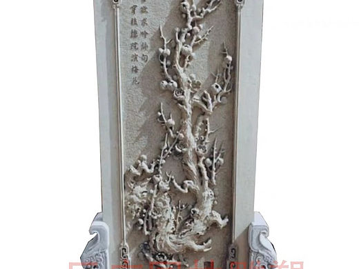 石雕中式古朴梅兰竹菊庭院浮雕装饰