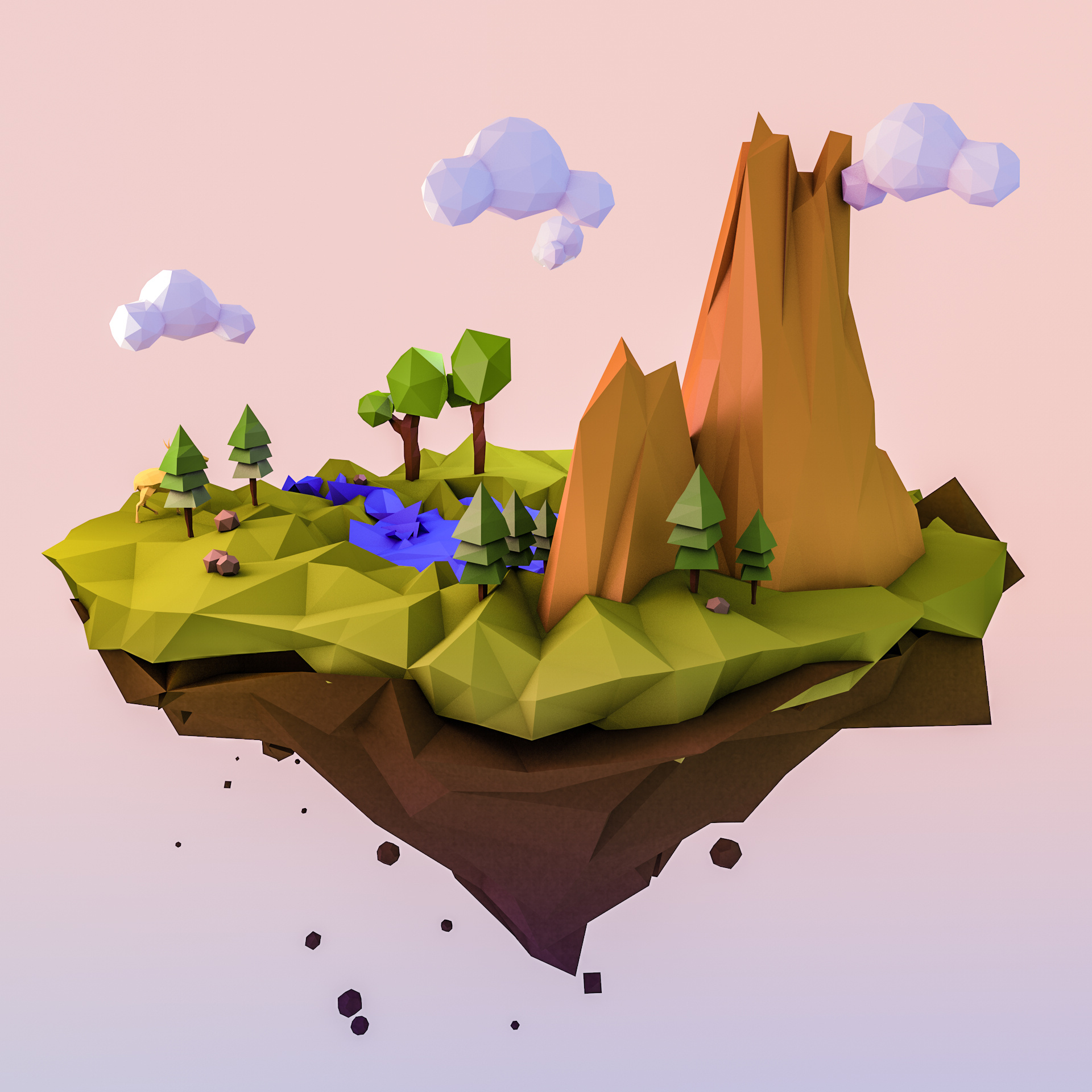 低多边形风格迷你场景商业上可以用在很多地方