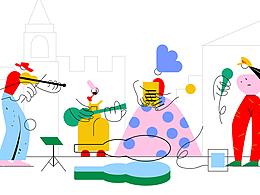 矢量网页插画-街头乐队