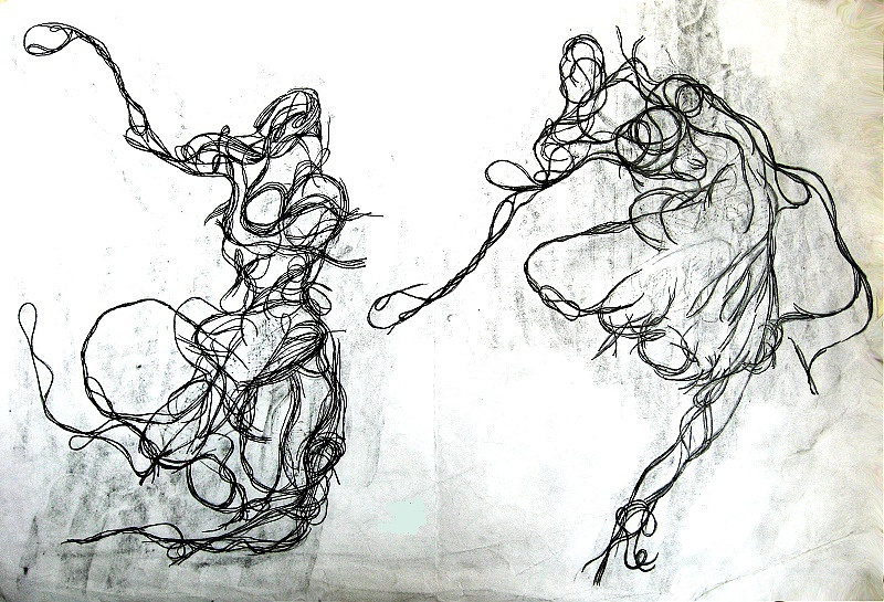 原创素描作品,颤动的生命线系列
