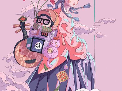 平涂色彩練習(xí)｜日常畫(huà)畫(huà)｜c(diǎn)ici與泡泡瑪特（個(gè)人主頁(yè)-ZNjM5NTUzMDQ=） - 創(chuàng)作習(xí)作 - 站酷設(shè)計(jì)師木棚子原創(chuàng)素材 - 站酷ZCOOL