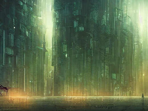 #AI创作实验室#森林鹿故事性城市天空