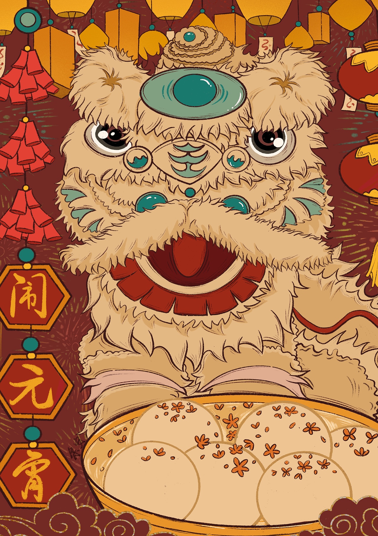 元宵节（图ZMjUwMTE2NDQ0） - 商业插画 - 站酷设计师余安十五原创素材 - 站酷ZCOOL