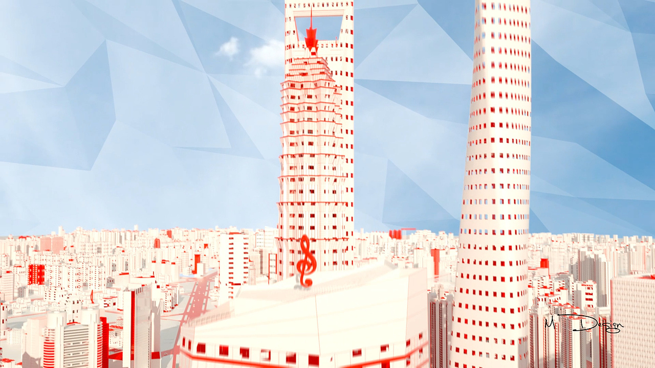 2022新年音乐会折纸创意动画上海外滩陆家嘴