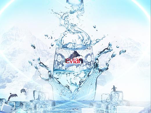 依云矿泉水海报模仿