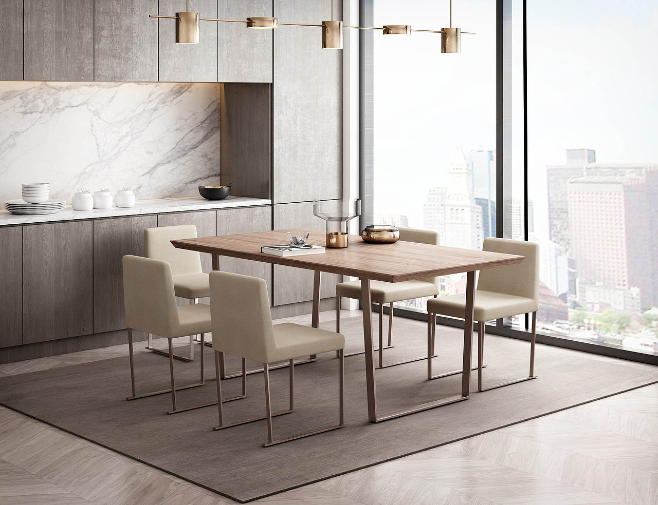 餐桌椅（胡桃木+樱桃木）（图ZMTk4MTQyMTc2） - 其他三维 - 站酷设计师绘梵空间设计原创素材 - 站酷ZCOOL