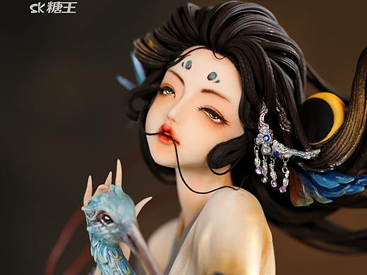 翻糖人偶蛋糕《青鸟》素纱轻遮白玉躯，眉眼含伤默默来