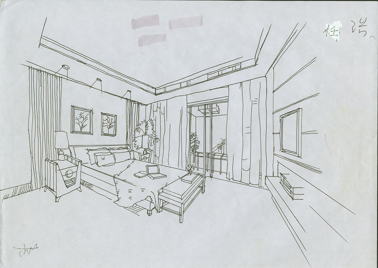大学时期的室内手绘速写