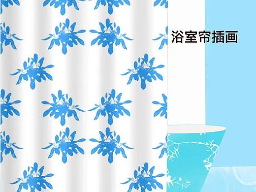 原创印花图案 天青色的蜡菊 插画包装设计样机图